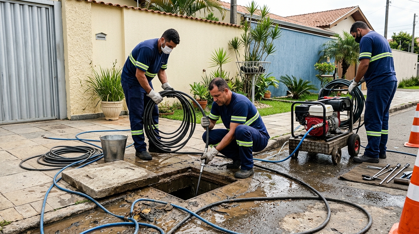 Desentupimento de esgoto residencial em Natal-RN